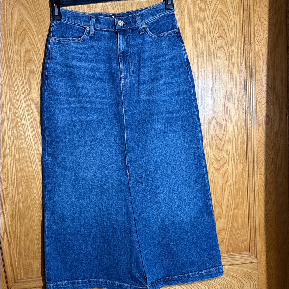 7 For All Mankind Indigo Denim Skirt - Blue